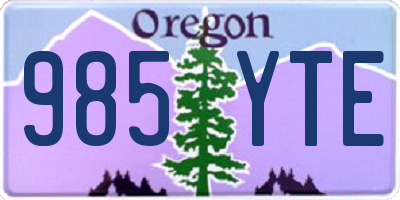 OR license plate 985YTE