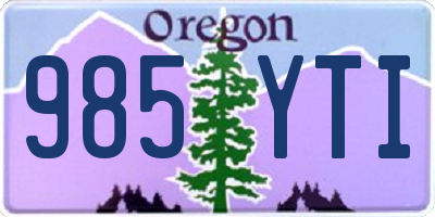 OR license plate 985YTI