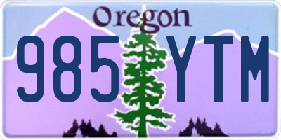 OR license plate 985YTM