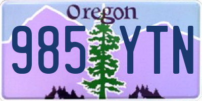 OR license plate 985YTN