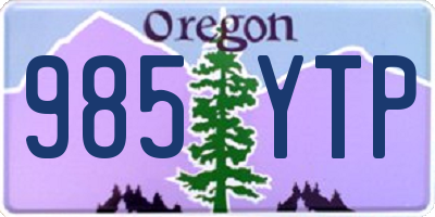 OR license plate 985YTP