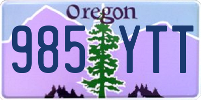 OR license plate 985YTT