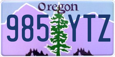 OR license plate 985YTZ