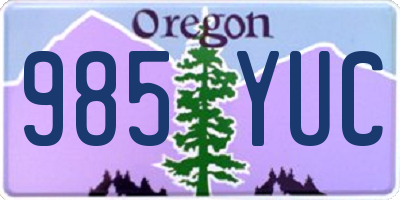 OR license plate 985YUC