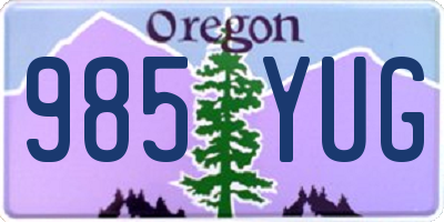 OR license plate 985YUG