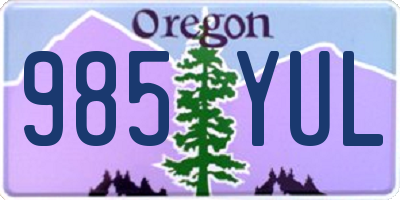 OR license plate 985YUL