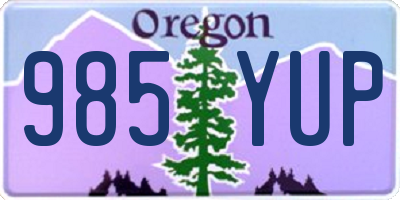 OR license plate 985YUP