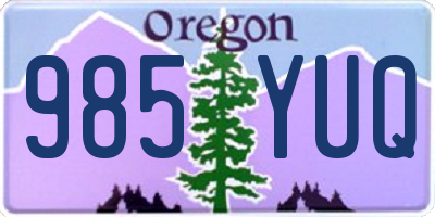 OR license plate 985YUQ