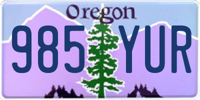 OR license plate 985YUR