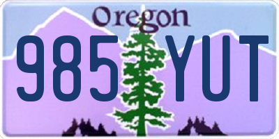 OR license plate 985YUT