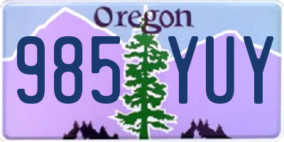 OR license plate 985YUY