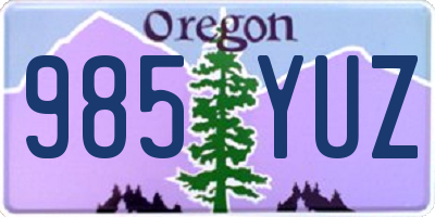 OR license plate 985YUZ