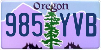 OR license plate 985YVB