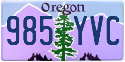 OR license plate 985YVC