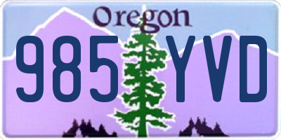 OR license plate 985YVD