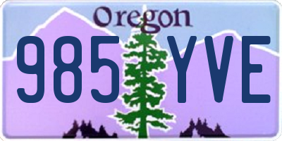 OR license plate 985YVE