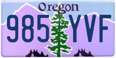 OR license plate 985YVF