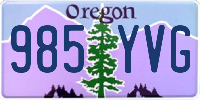 OR license plate 985YVG