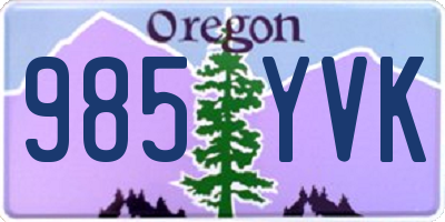 OR license plate 985YVK