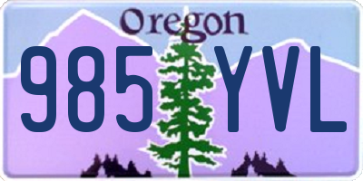 OR license plate 985YVL