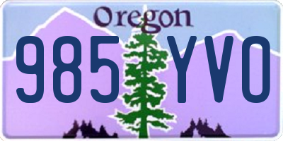 OR license plate 985YVO