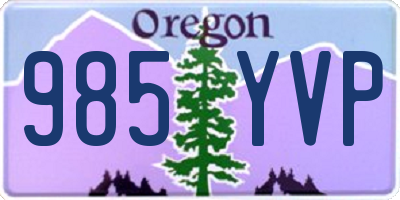 OR license plate 985YVP