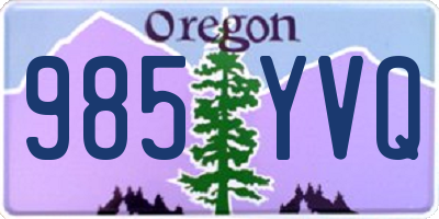 OR license plate 985YVQ
