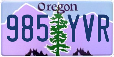 OR license plate 985YVR