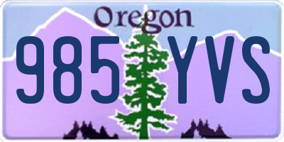 OR license plate 985YVS