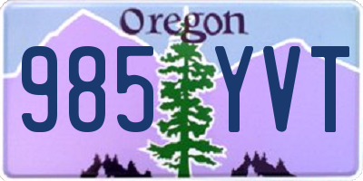 OR license plate 985YVT