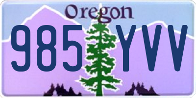 OR license plate 985YVV