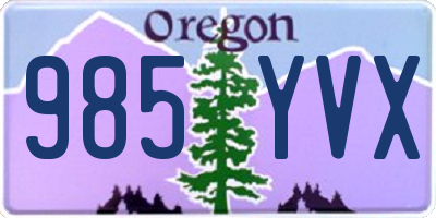 OR license plate 985YVX