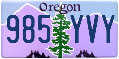 OR license plate 985YVY