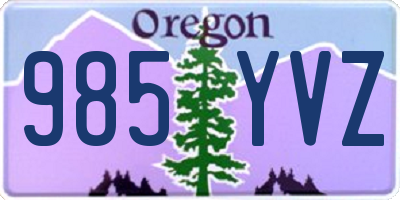 OR license plate 985YVZ