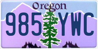 OR license plate 985YWC