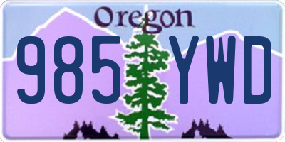OR license plate 985YWD