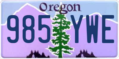 OR license plate 985YWE