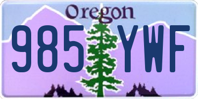 OR license plate 985YWF