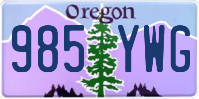 OR license plate 985YWG