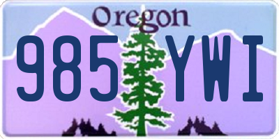 OR license plate 985YWI