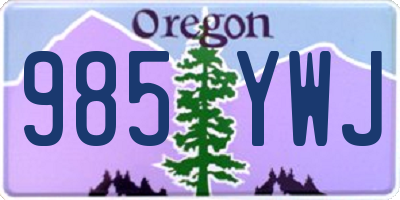 OR license plate 985YWJ