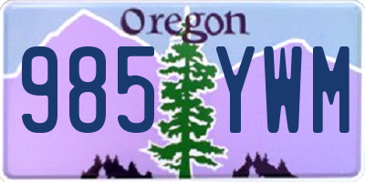 OR license plate 985YWM