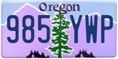 OR license plate 985YWP