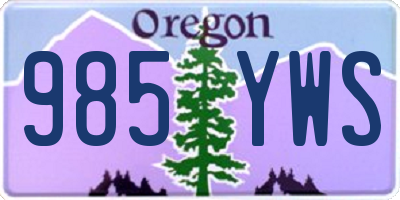 OR license plate 985YWS