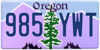 OR license plate 985YWT
