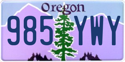OR license plate 985YWY