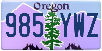 OR license plate 985YWZ