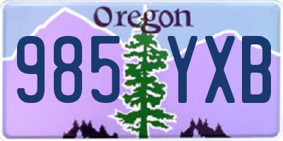 OR license plate 985YXB