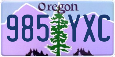 OR license plate 985YXC