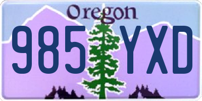 OR license plate 985YXD
